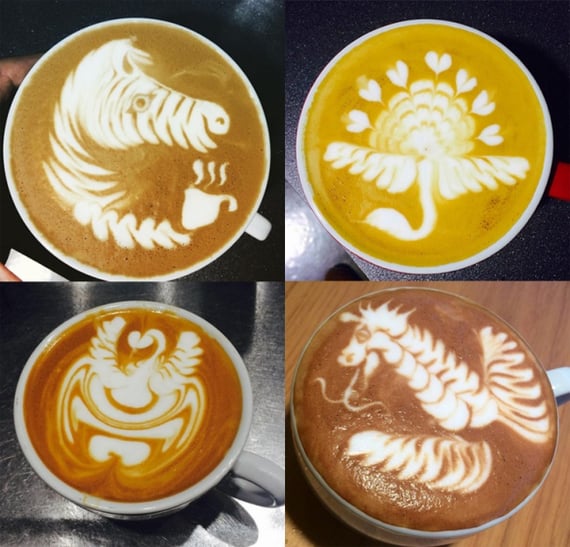 Δημιουργίες latte art - Caleb Cha